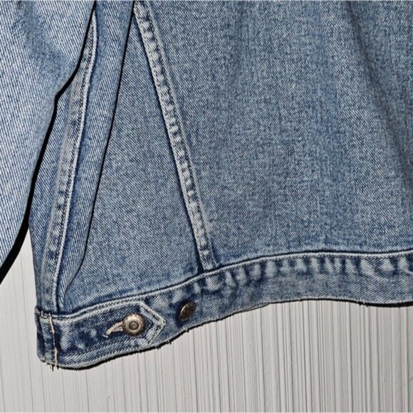 Banana Republic,  Jean Jacket w/ Leather Lined Collar, Unisex, Sz M - Picture 9 of 12